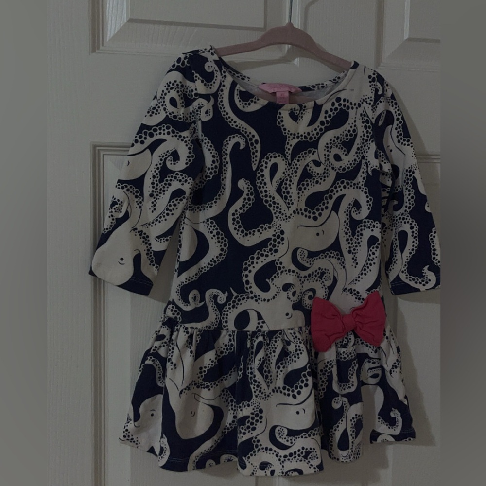 Lilly Pulitzer Navy and Pink Octopus Print Kids Top